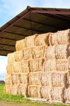 Haystack stored on a French farm