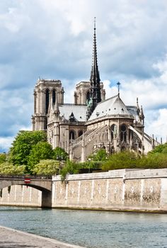 Notre-Dame de Paris on the Ile de la Cite - France.