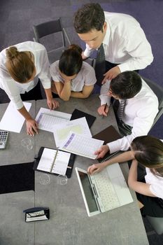 Aerial-shot of business meeting