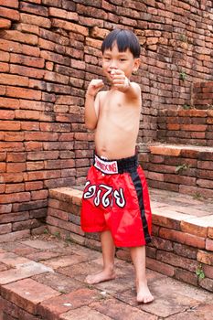 thai boxing letters on the pants and belt without banner but use calling name sport "muay thai"