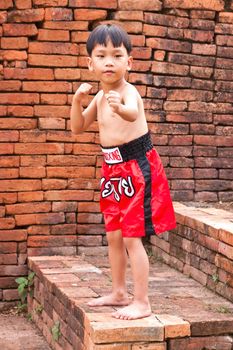 thai boxing letters on the pants and belt without banner but use calling name sport "muay thai"