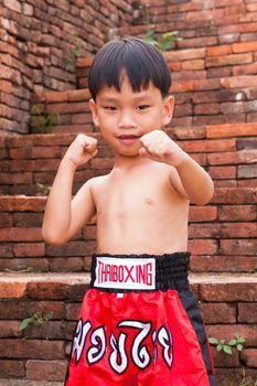 thai boxing letters on the pants and belt without banner but use calling name sport "muay thai"