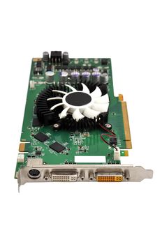 Computer graphic card on white background