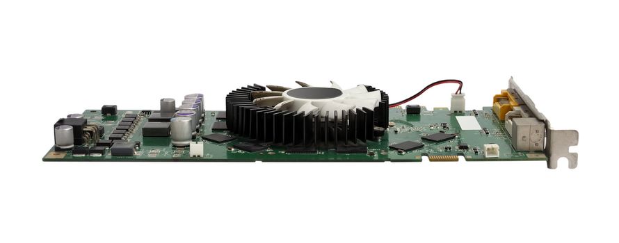 Computer graphic card on white background
