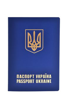 Ukrainian foreign passport on a white background