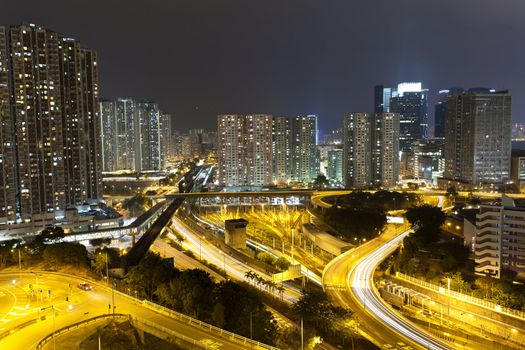 Hong Kong downtown at night