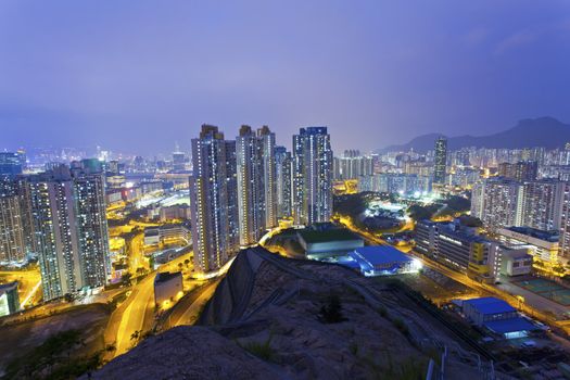 Hong Kong downtown at night