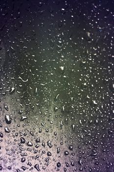 Water droplets at rainfall