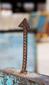 rusty metal pin