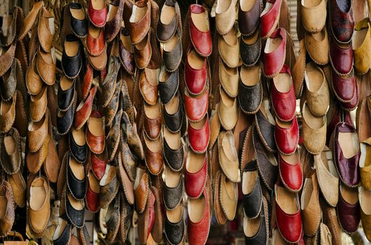 traditional slippers in souk of cairo egypt