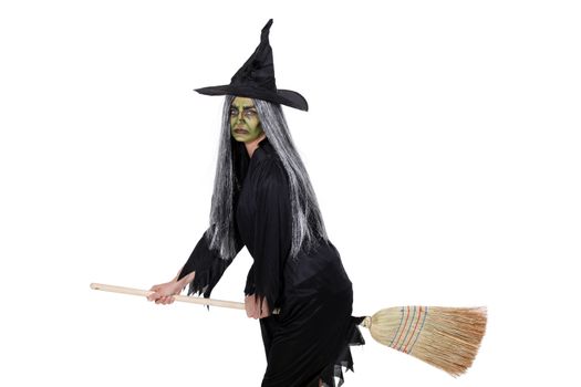 Witch with broom