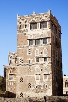 sanaa old town, yemen - traditional yemeni architecture