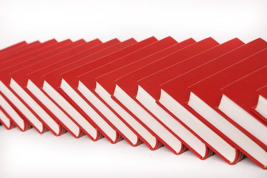 stack of red books isolated on white