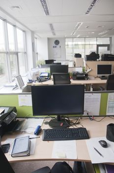 computers in an empty office