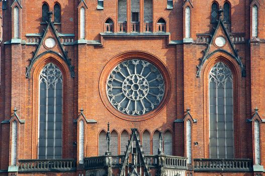 beautiful  window in gothic church