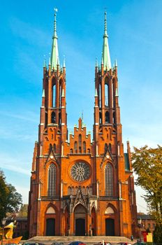 beautiful  gothic church in Polish church Zyrardow