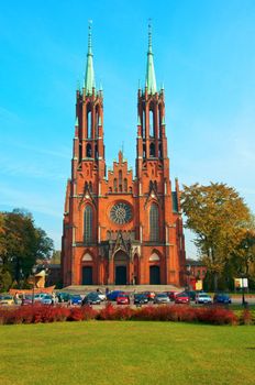 beautiful  gothic church in Polish church Zyrardow