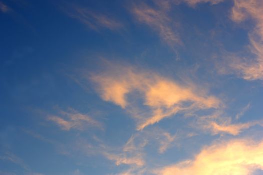 Evening sky with abstract clouds