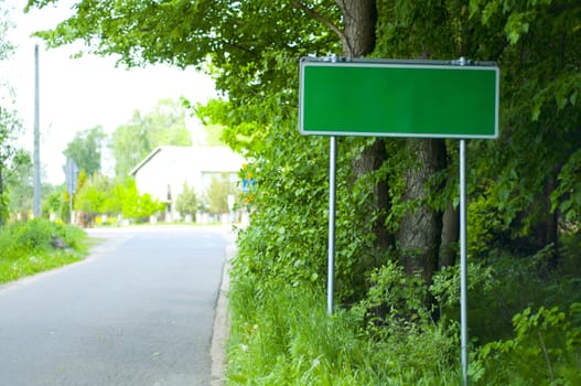 Common city sign in trees