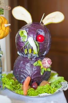 cabbage rabbit on a plate