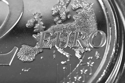 Closeup of coin 2 euro