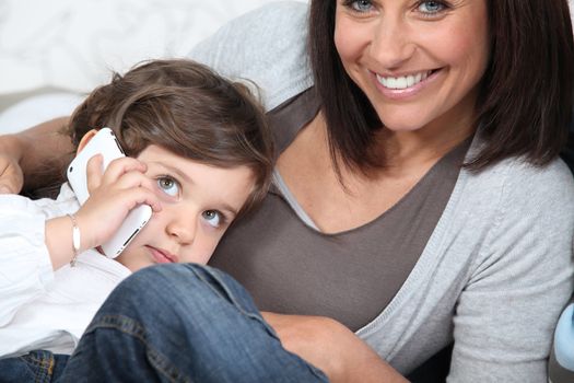 Woman spending time with her child