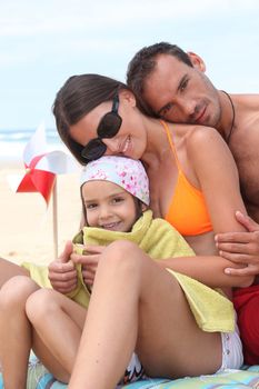 happy family at beach