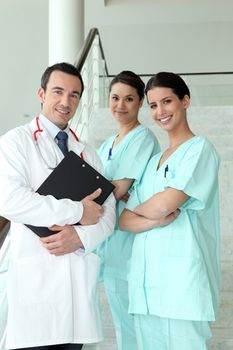 Doctor and his nursing team
