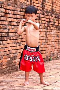 thai boxing letters on the pants and belt without banner but use calling name sport "muay thai"