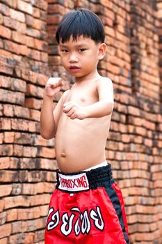 thai boxing letters on the pants and belt without banner but use calling name sport "muay thai"