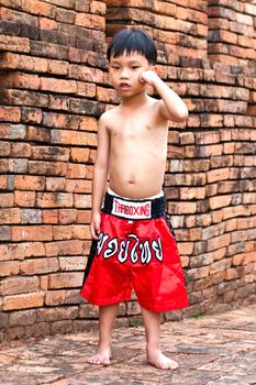 thai boxing letters on the pants and belt without banner but use calling name sport "muay thai"