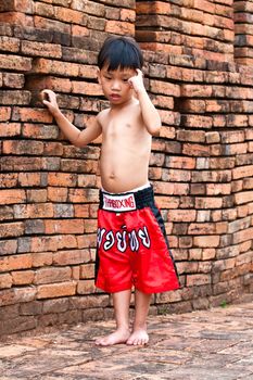 thai boxing letters on the pants and belt without banner but use calling name sport "muay thai"