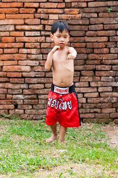 thai boxing letters on the pants and belt without banner but use calling name sport "muay thai"