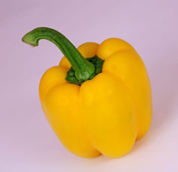 Yellow pepper on a plain white background.
