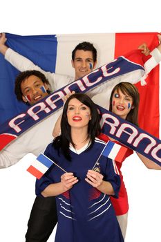 Four avid French sport fans