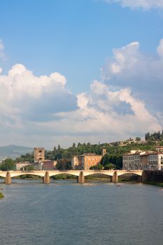 A Florence view with bridge in summer day
