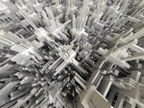 3d abstract modern structure
