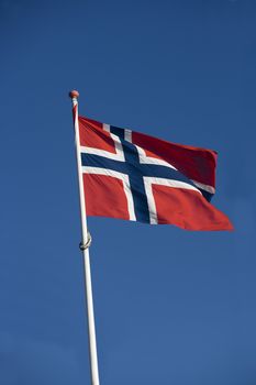 Norweigan Flag on blue sky