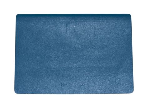 Blue leather diary book laying 