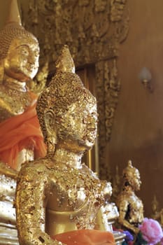 Buddha statue at Wat Paknam Joelo in Chachoengsao province at thailand.