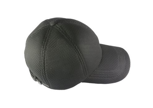 Black sports cap isolated on white background.
