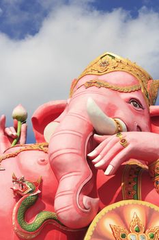 Antique ganesh statue in Wat Sman Rattanaram in Chachoengsao province at thailand.