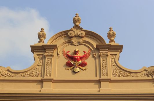 Garuda Phraya on top building and sky, thailand. 