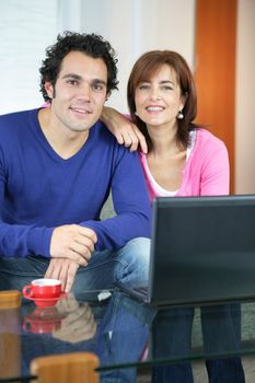 couple relaxing at home