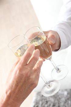 Couple with champagne flutes