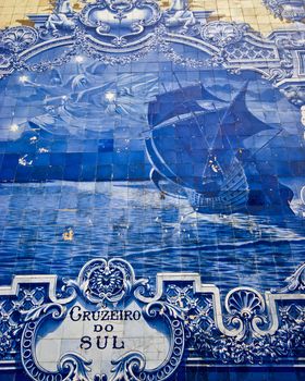 beautiful old tiles at the Avenida da Liberdade in Lisbon