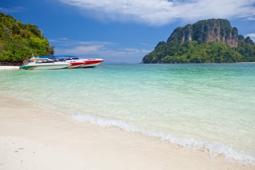 speed boat in tropical sea National Park Thailand