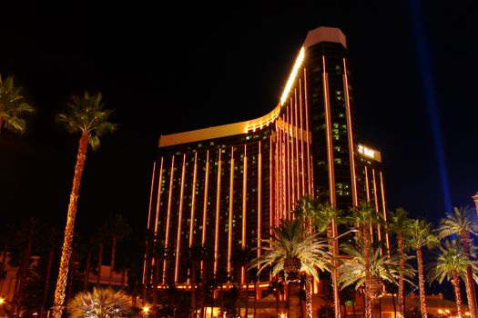 Las Vegas, USA - October 29, 2011: Mandalay Bay Resort and Casino is located in Las Vegas, Nevada and opened in 1999.  Seen here is the 44-story tall main building with three wings.