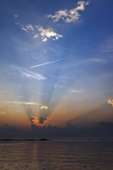 beautiful landscape of sky and water at Sunset