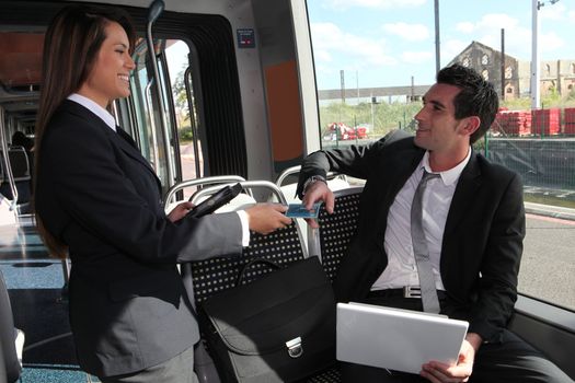 Female tram inspector